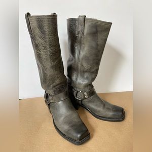 Frye Harness Boots, Charcoal